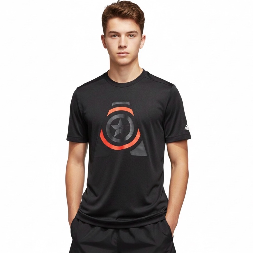 Adidas Avengers Youth XL 15/16 Activewear Drifit Athletic Short Sleeve Shirt